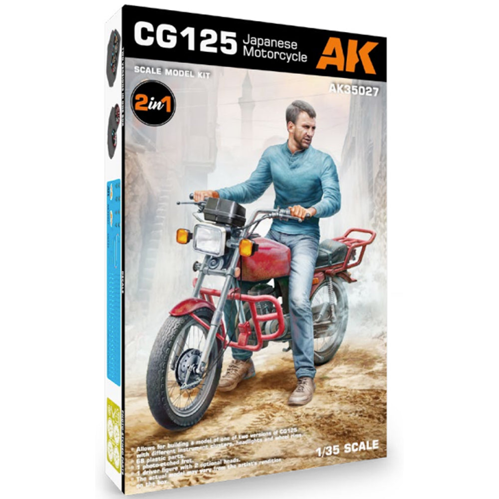 AK Interactive 35027 CG125 Japanese Motorcycle 2-in-1 1:35 Model Kit