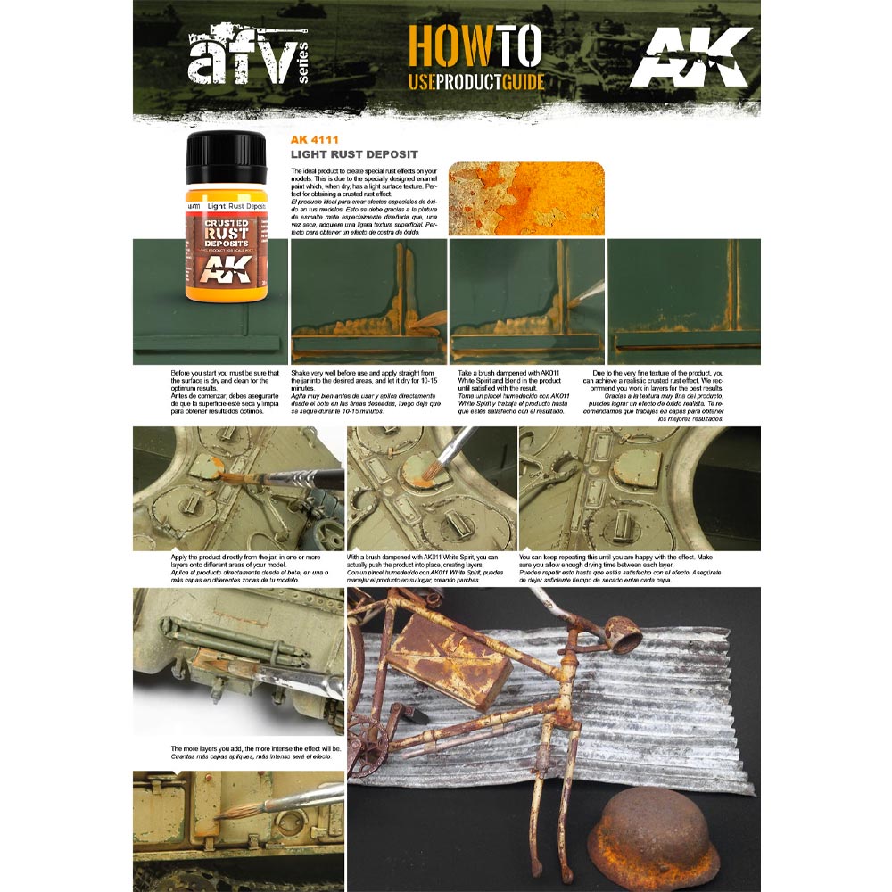 AK Interactive 4111 Light Crusted Rust Deposits 35ml Enamel Weathering