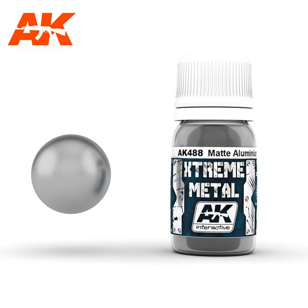 AK Interactive 488 Xtreme Metal - Matte Aluminium Paint 30ml