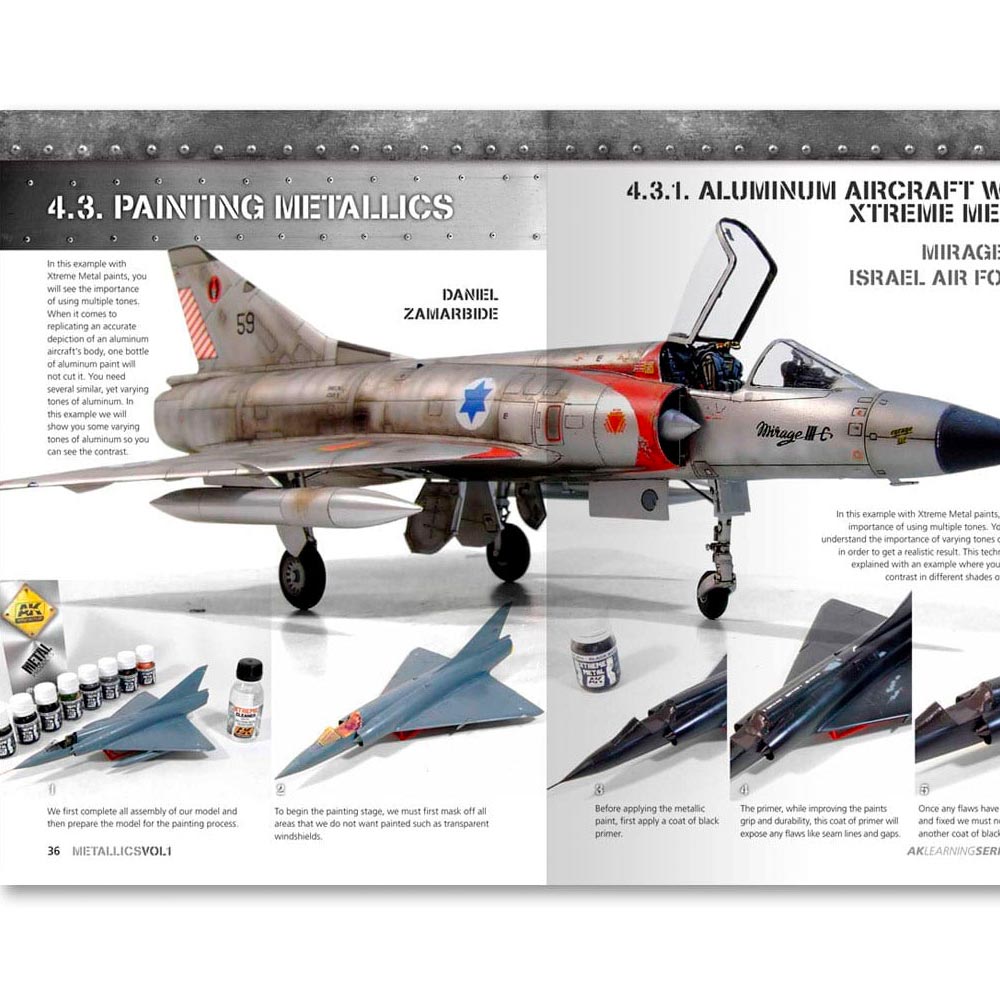 AK Interactive 507 AK Learning 4: Metallics Vol 1 Aircraft & Vehicles Book (Eng)
