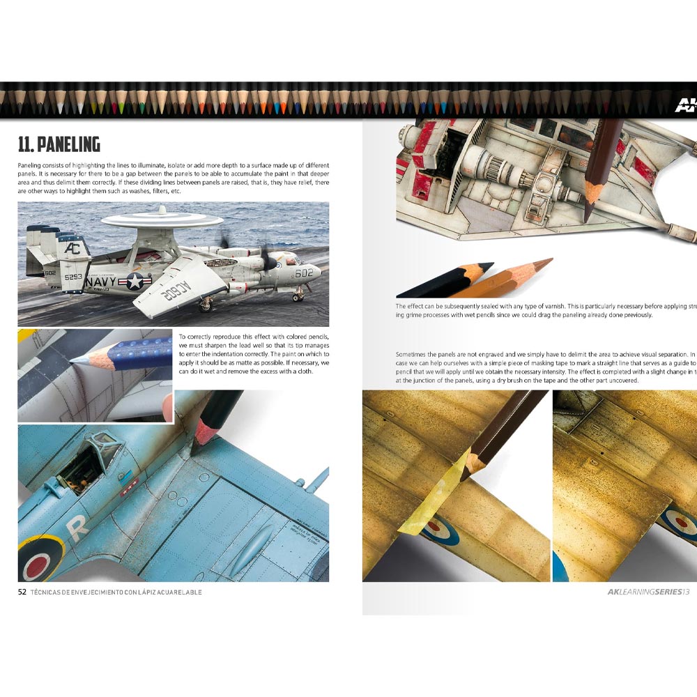AK Interactive 522 AK Learning 13: Weathering Pencil Techniques Book (English)