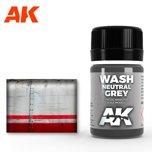 AK Interactive 677 Neutral Grey Wash 35ml Enamel Weathering