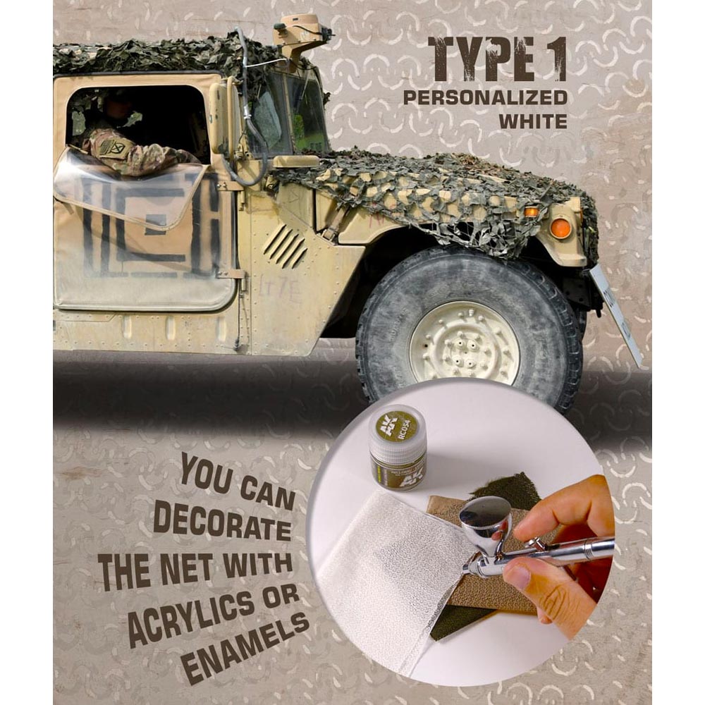 AK Interactive 8061 Regular Camouflage Net Type 1 Personalized White