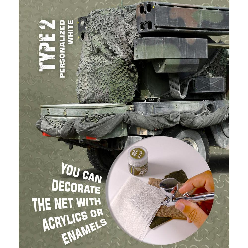 AK Interactive 8063 Regular Camouflage Net Type 2 Personalized White