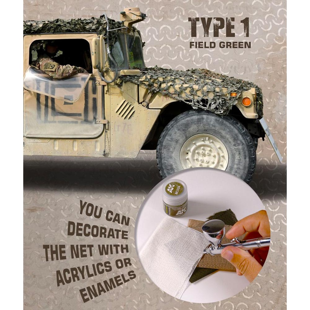 AK Interactive 8066 Regular Camouflage Net Type 1 Field Green
