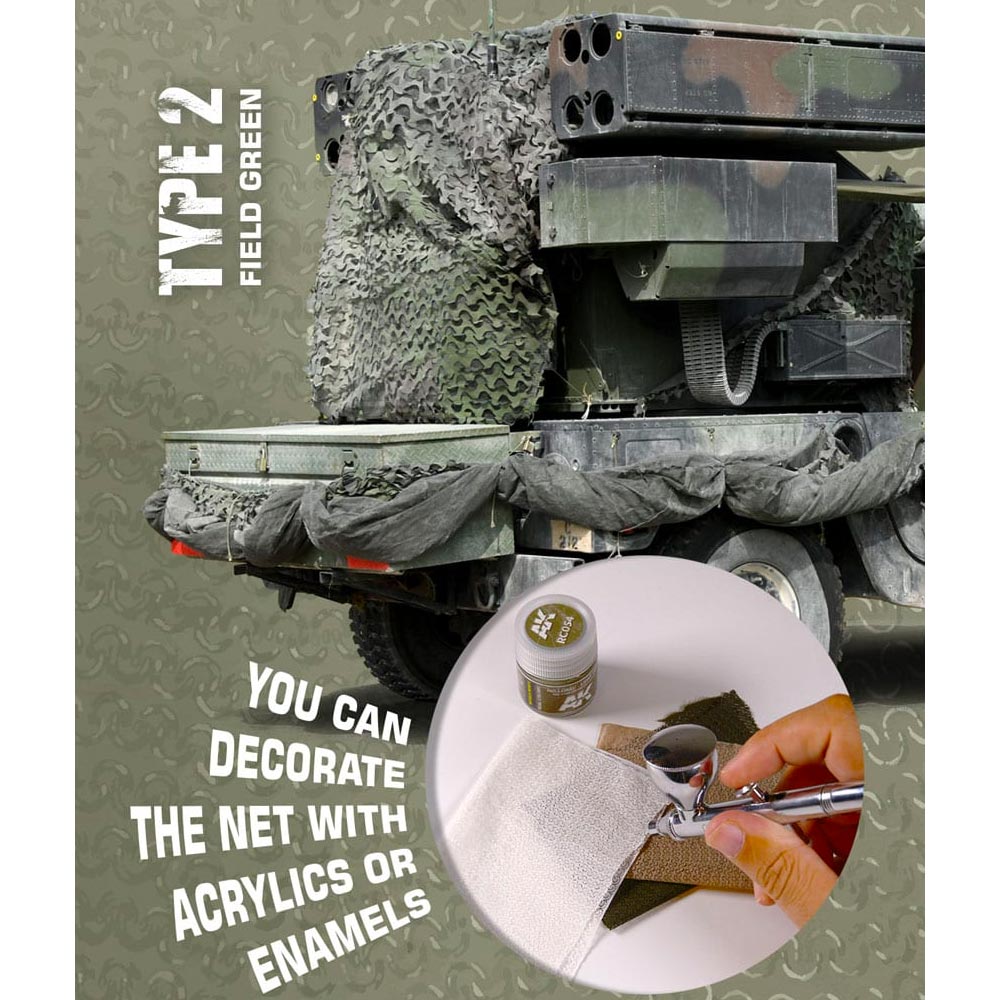 AK Interactive 8067 Regular Camouflage Net Type 2 Field Green