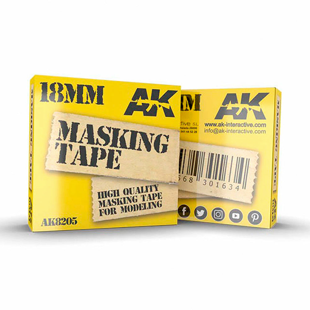AK Interactive 8205 18mm Masking Tape for Model Kit Painting 20m Long