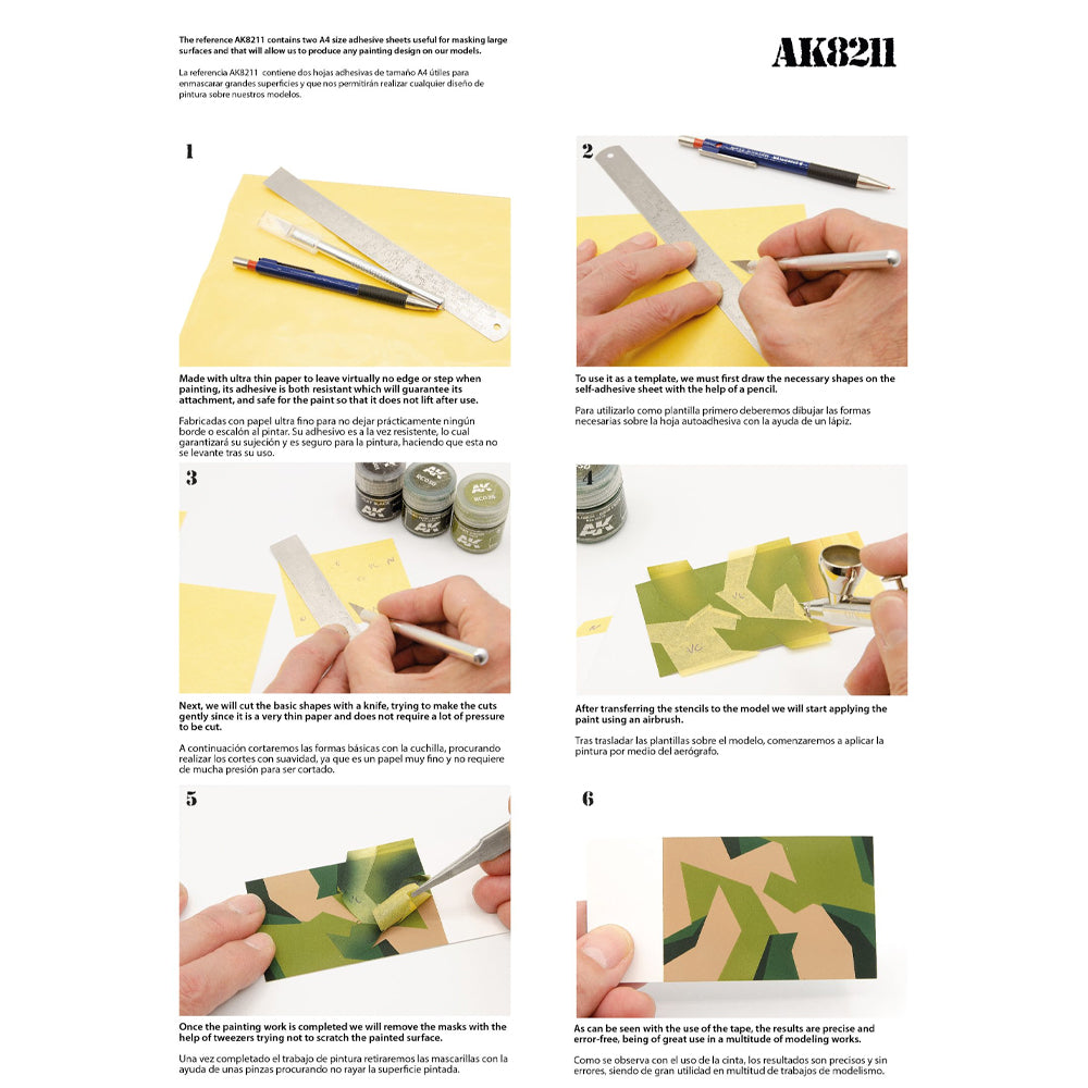 AK Interactive 8211 A4 Masking Tape Sheets for Custom Shaped Paint Masks
