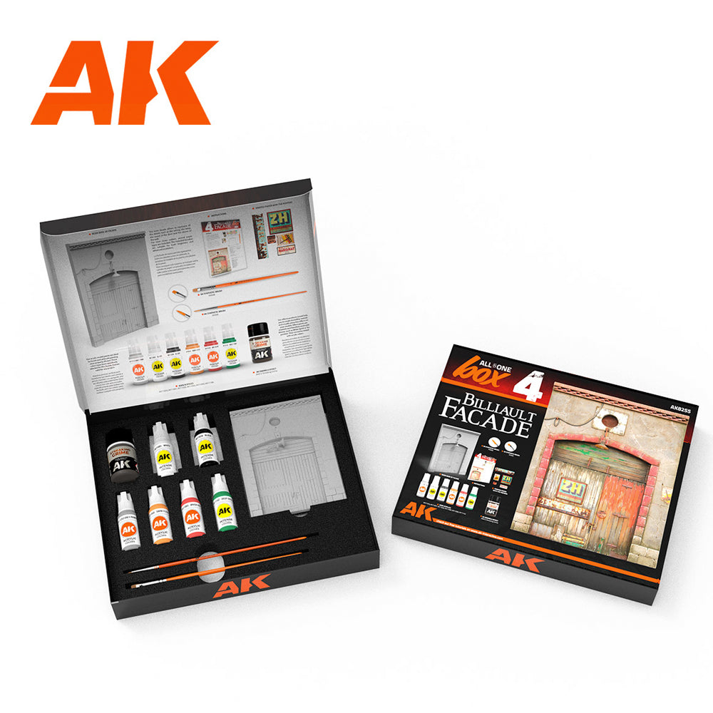 AK Interactive 8255 Billiault Facade Diorama All-in-one Model Kit Paint Set