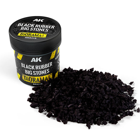 AK Interactive Black Rubber Big Stones 100ml Diorama & Basing AK8315