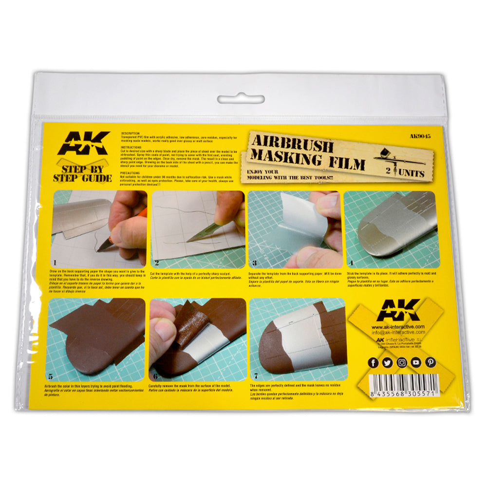 AK Interactive 9045 A4 Airbrush Masking Film Sheets for Paint Masks