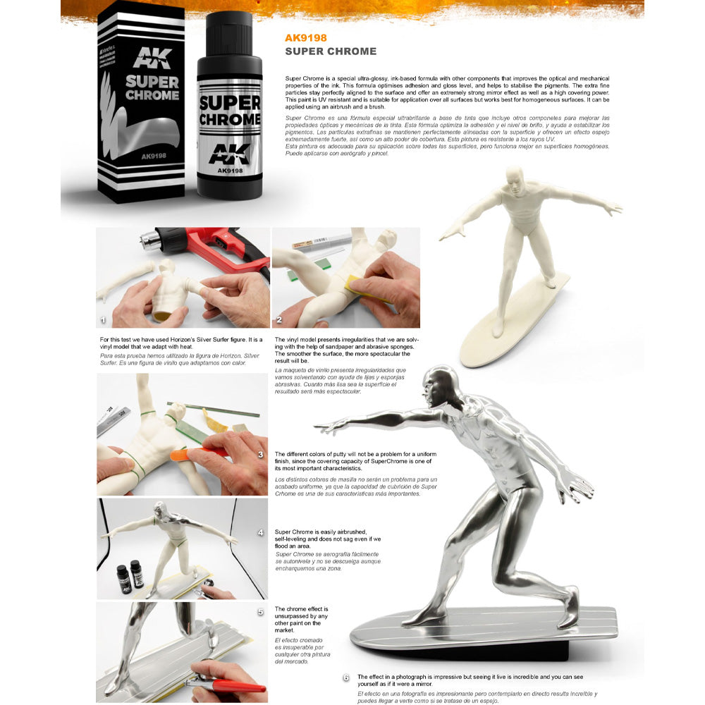 AK Interactive Super Chrome & Thinner/Cleaner Bundle Set