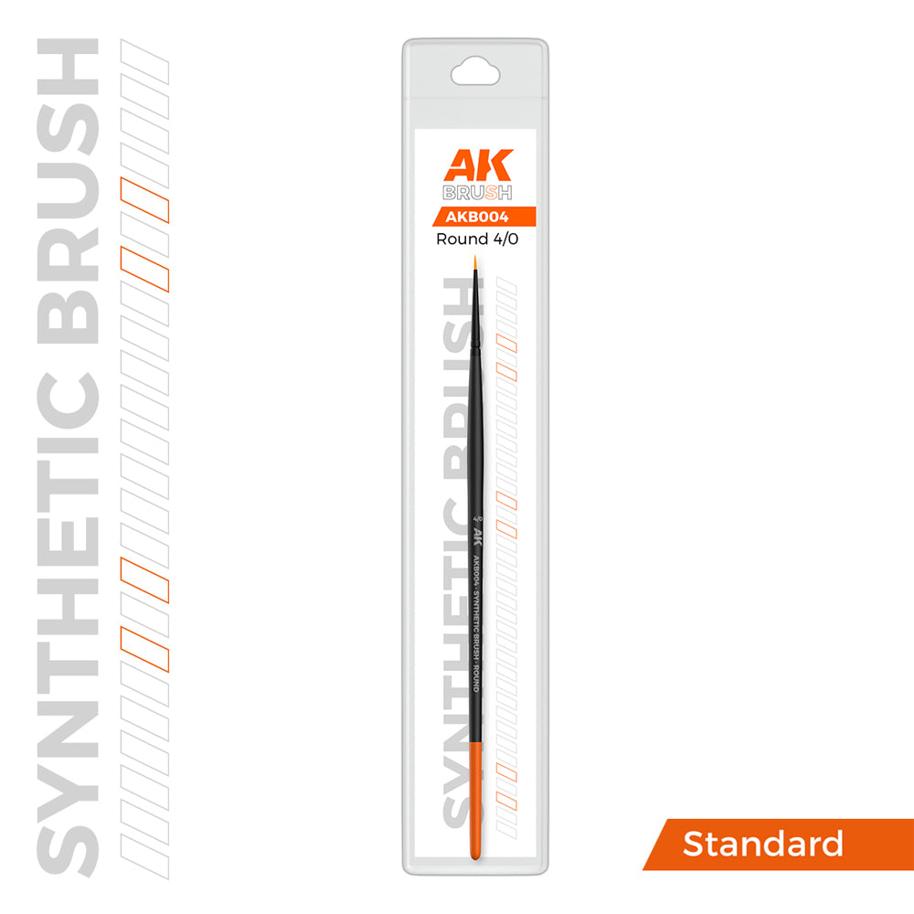 AK Interactive AKB004 Synthetic Paint Brush - Round 4/0
