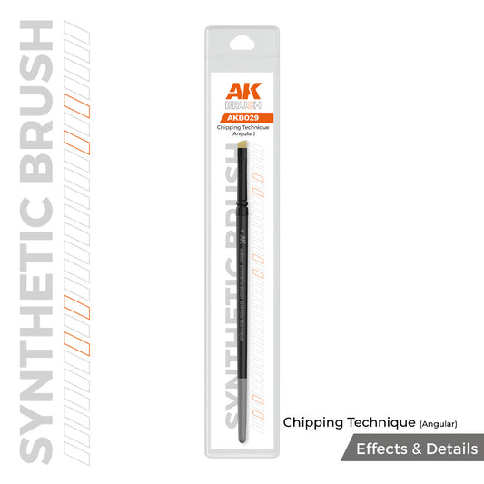 AK Interactive B029 Chipping Technique (Angular) Synthetic Brush