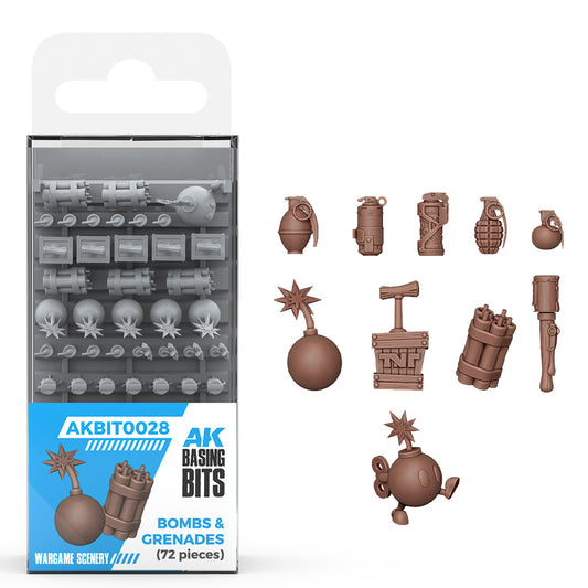 AK Interactive Bombs & Grenades Diorama & Basing Bits AKBIT0028