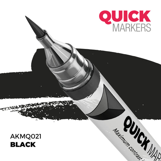 AK Interactive Quick Markers Black Acrylic Paint Marker AKMQ021