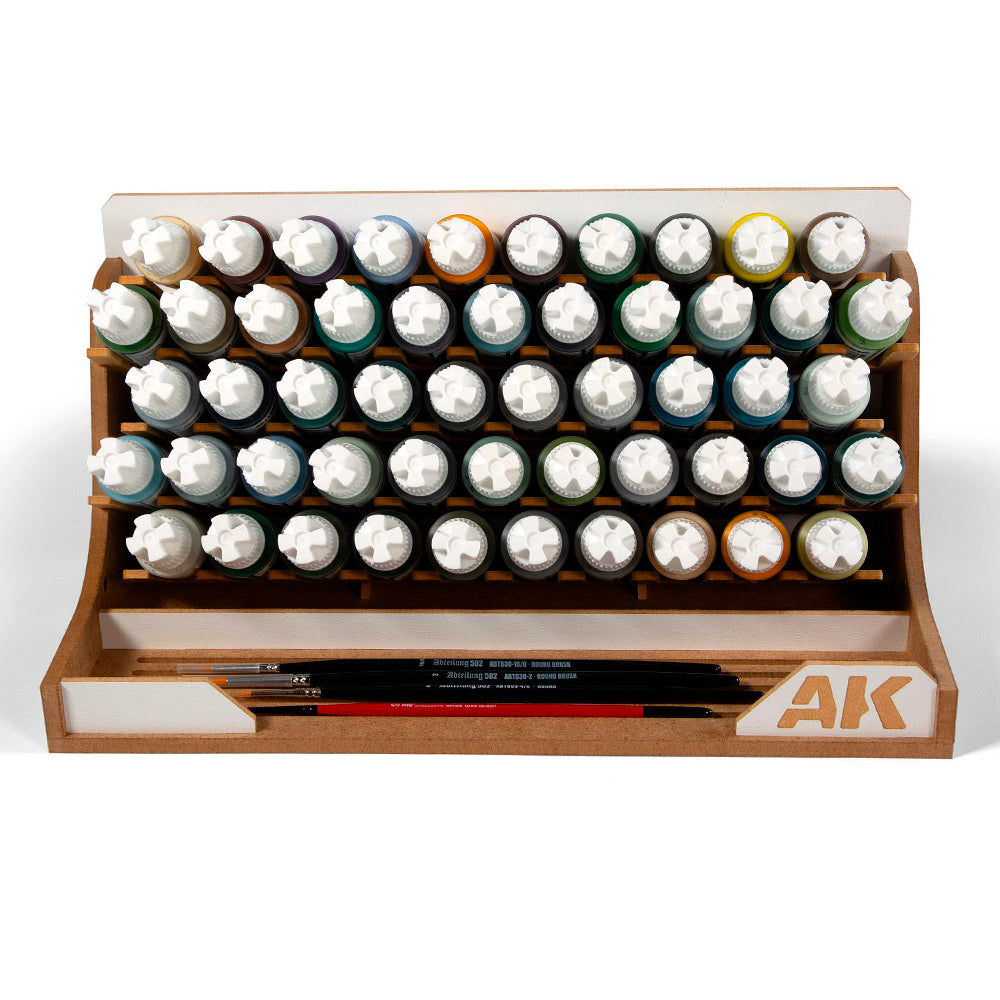 AK Interactive 52x 17ml Paint Bottles Modular Workbench Organizer