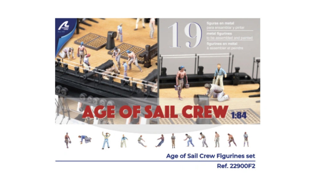 AL22900F2 1:84 Age Of Sail Crew - Set of 19 Die Cast Figurines