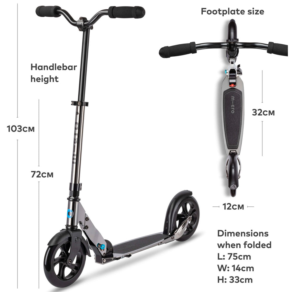 Classic Black Neochrome Micro Scooter with Retro Handles Age 8 to Adult SA0242