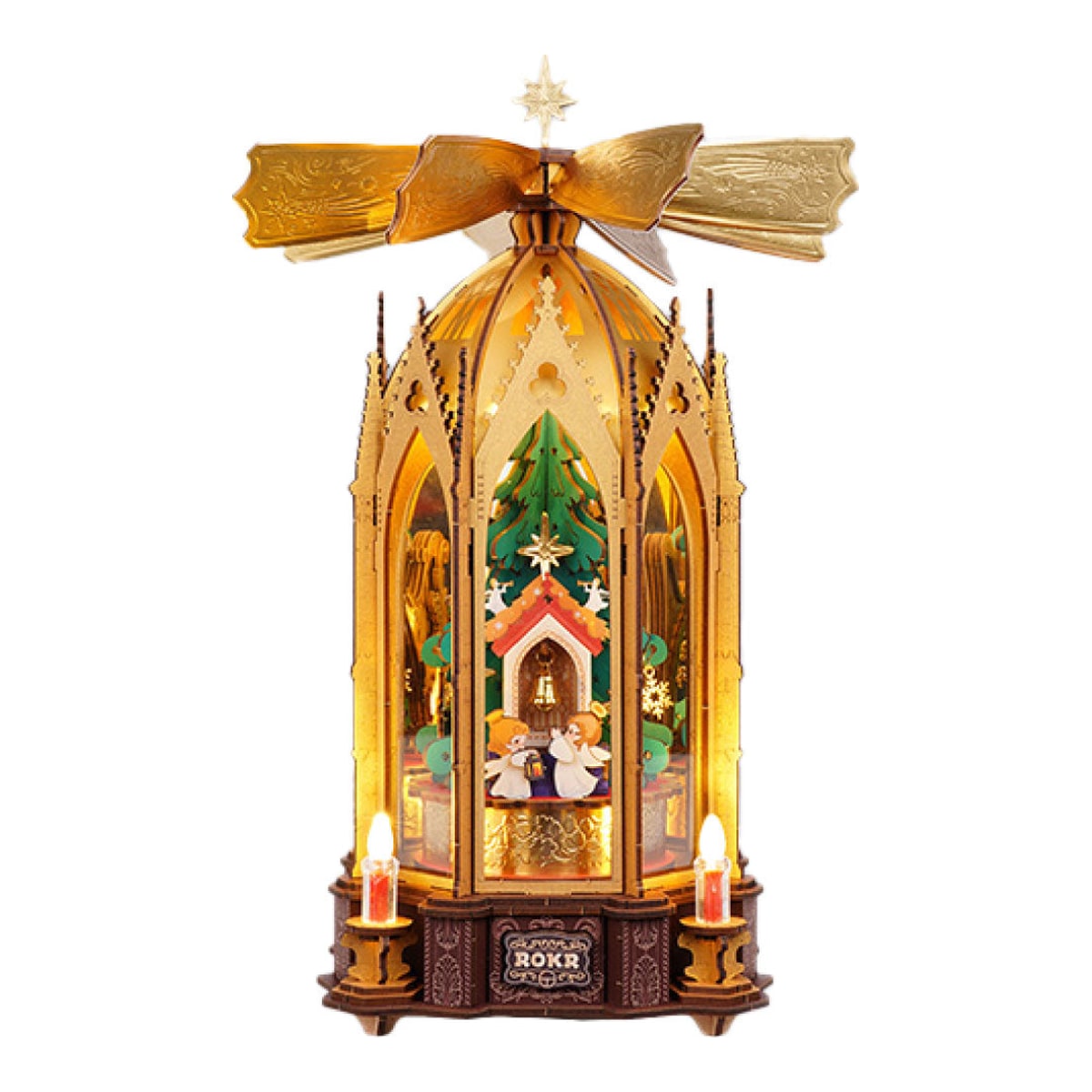 ROKR Blessed Christmas Pyramid Wooden Model Kit AMB01