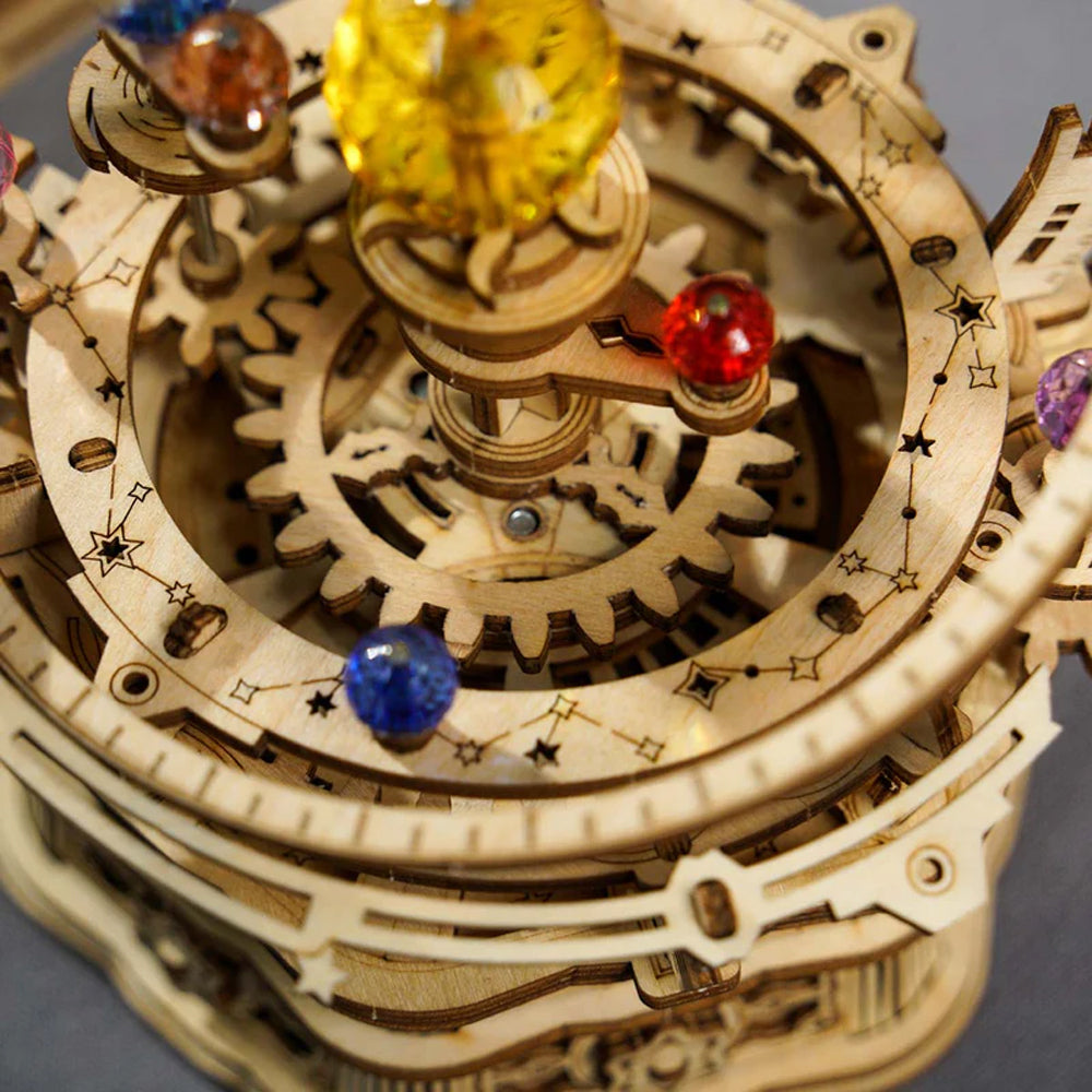 ROKR Starry Night Orrery Music Box Mechanical Wooden Kit AMK51