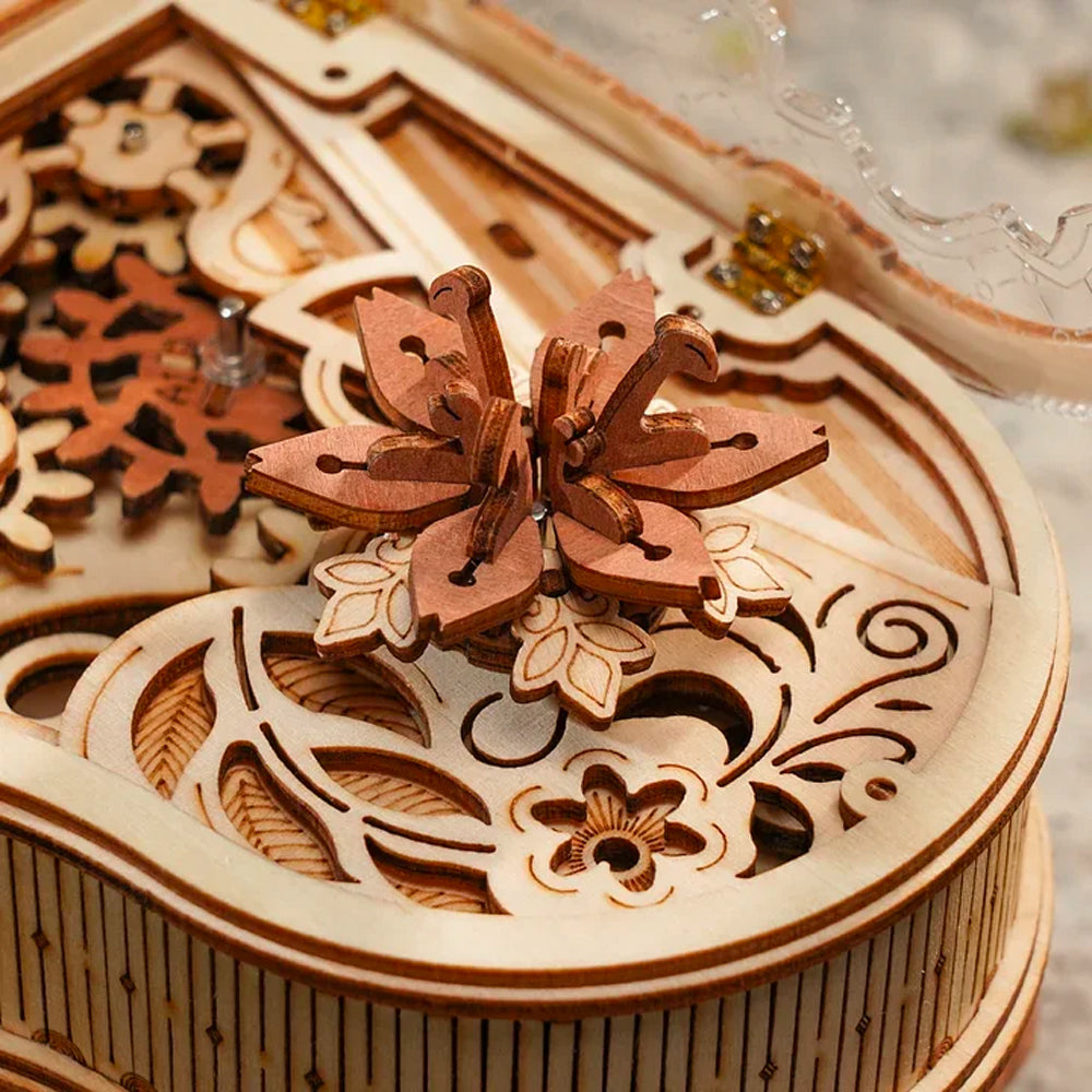 ROBOTIME ROKR Magic Piano Music Box Wooden Mechanical Model Kit AMK81