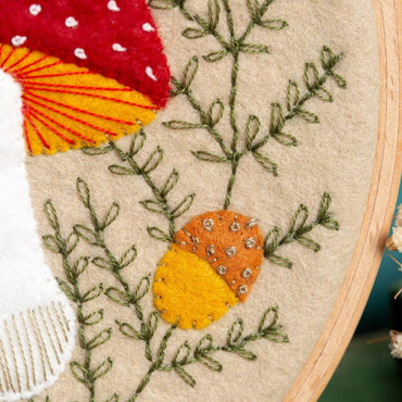 Corinne Lapierre Toadstools Applique Hoop Autumnal Craft Kit
