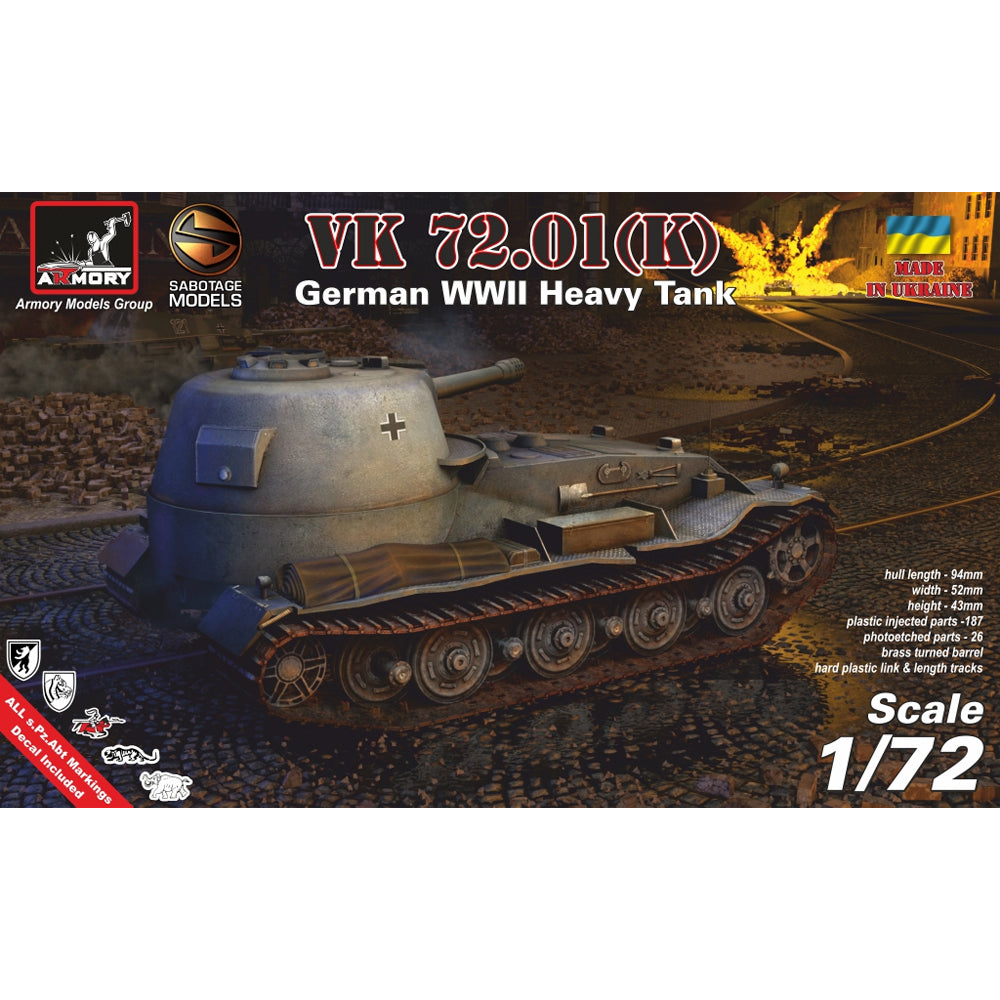 Armory 72202 VK 72.01(K) - German WWII Prototype Heavy Tank 1:72 Model Kit