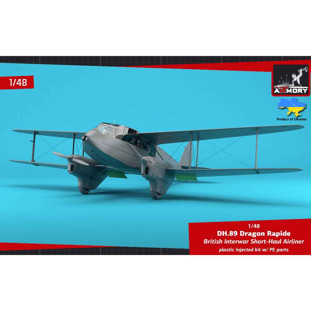 Armory 48005 DH.89 Dragon Rapide Interwar Railway Air Services 1:48 Model Kit