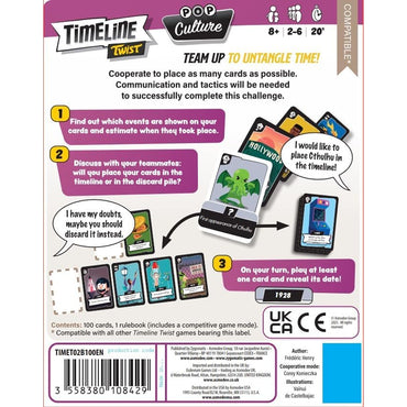 Timeline Twist: Pop Culture - Co-op Card Game Age 8+ 2-6 Players from Zygomatic