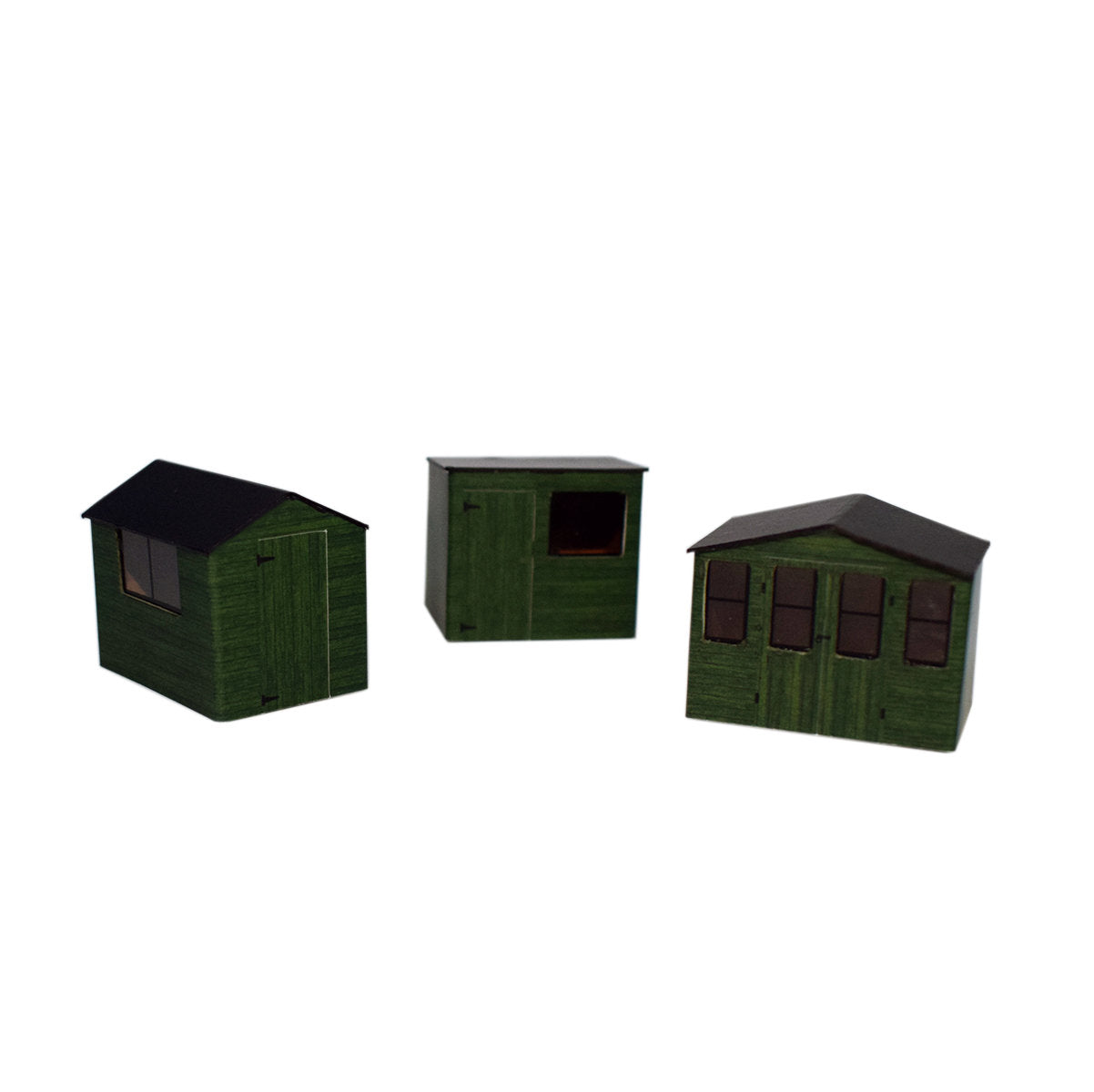 ATD Models Sheds Green (3) Card Kit OO Gauge ATD017