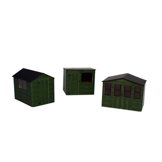 ATD Models Sheds Green (3) Card Kit OO Gauge ATD017