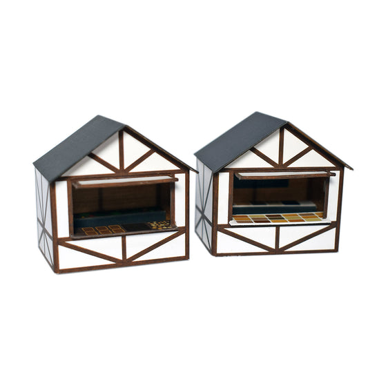 ATD Models Traditional Market Stalls (4) Type 1 Card Kit OO Gauge ATD032