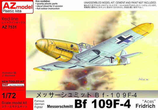 AZ Model 7531 Messerschmitt Bf-109F-4 'Aces' NEW MOULD 1:72 Plastic Model Kit