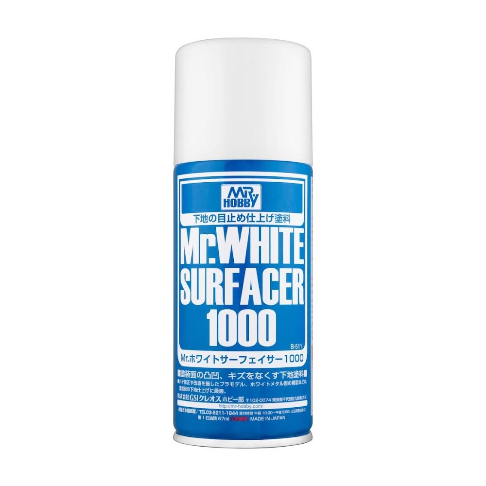 Mr. Hobby Mr White Surfacer 1000 (170ml) Model Paint B-511