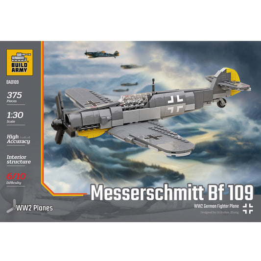Build Army Messerschmitt Bf 109 1:30 Brick Model 375pcs B0109
