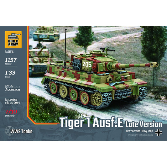 Build Army Tiger I Ausf.E Late Version 1:33 Brick Model 1157pcs B0181C