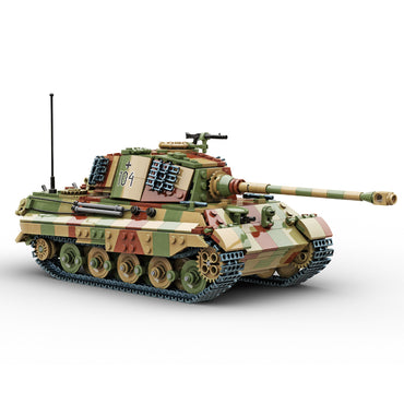 Build Army King Tiger (Tiger II) In Camo 1:33 Brick Model 1145pcs B0182C