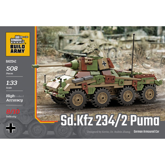 Build Army Sd.Kfz.234/2 Puma 1:33 Brick Model 508pcs B0234C