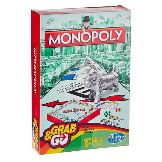 Monopoly Grab And Go - Classic Portable Family Game from Hasbro - Age 6+
