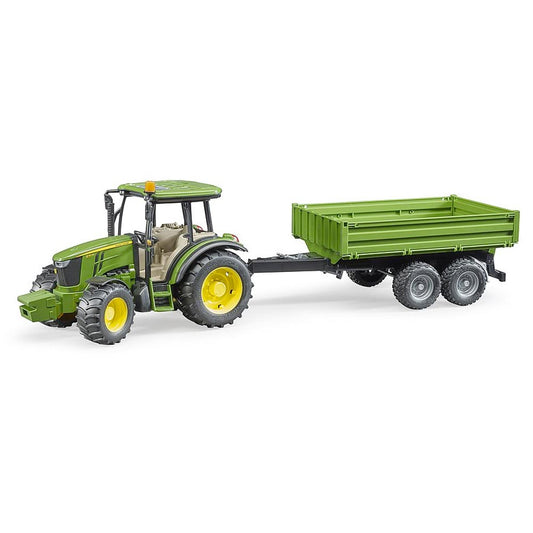 Bruder 02108 John Deere 5115M Tractor With Tipping Trailer Plastic Farm Toy