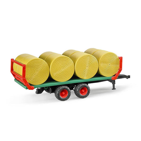 Bruder 02220 Bale Trailer With 8 Round Bales Plastic Model Toy