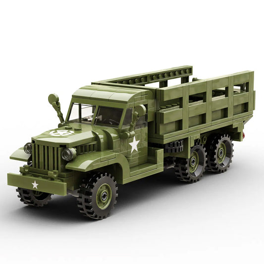 Build Army WWII GMC CCKW 2 1/2-Ton 6x6 Truck Version 2 Brick Model 383pcs B1102