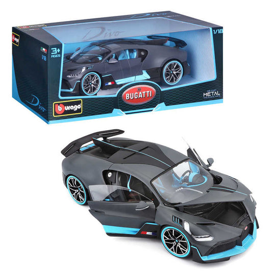 Bburago 1:18 Bugatti Divo Flat Dark Grey Diecast Model Car 18-11045FDG