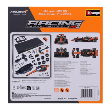 Bburago F1 McLaren MCL38 2024 Norris 1:24 Diecast Car Model Kit 28504