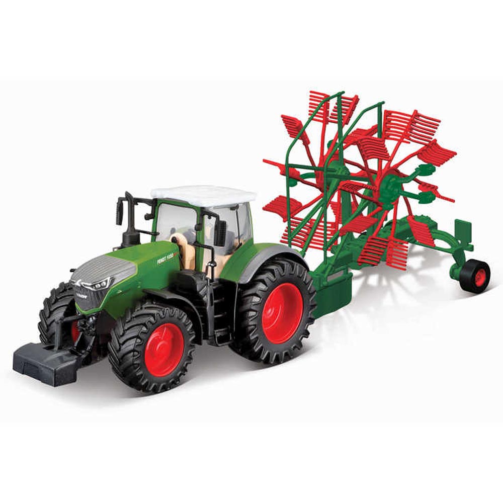 Bburago Fendt 1050 Vario With Whirl Rake 10cm Model Tractor B18-31665