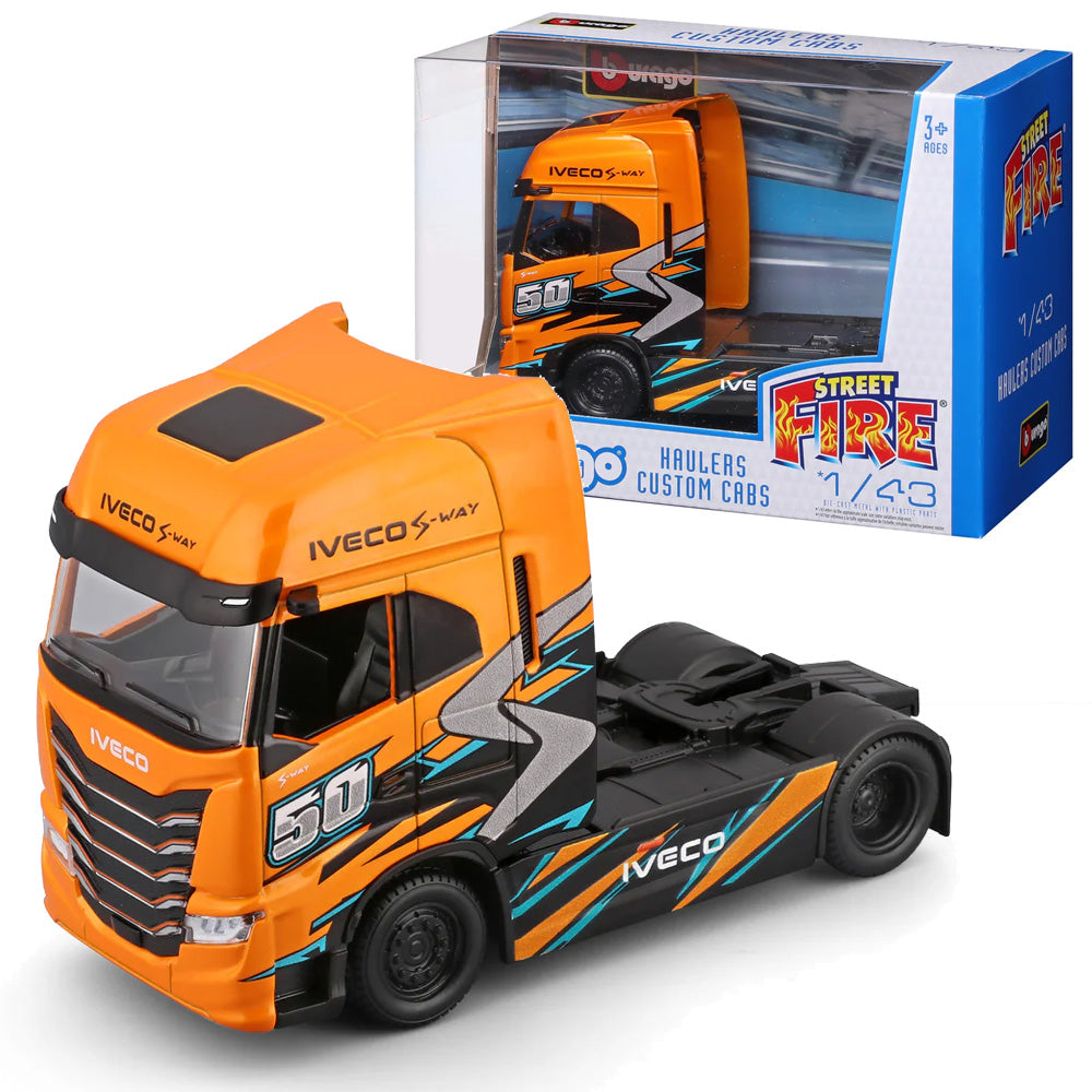 Bburago Street Fire Haulers: Custom Cabs - Iveco S-Way 570 1:43 Diecast Truck