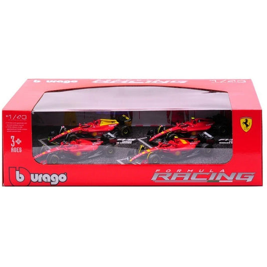 Bburago F1 Ferrari Charles Leclerc Highlights 4-Pack 1:43 Diecast Cars B18-36848