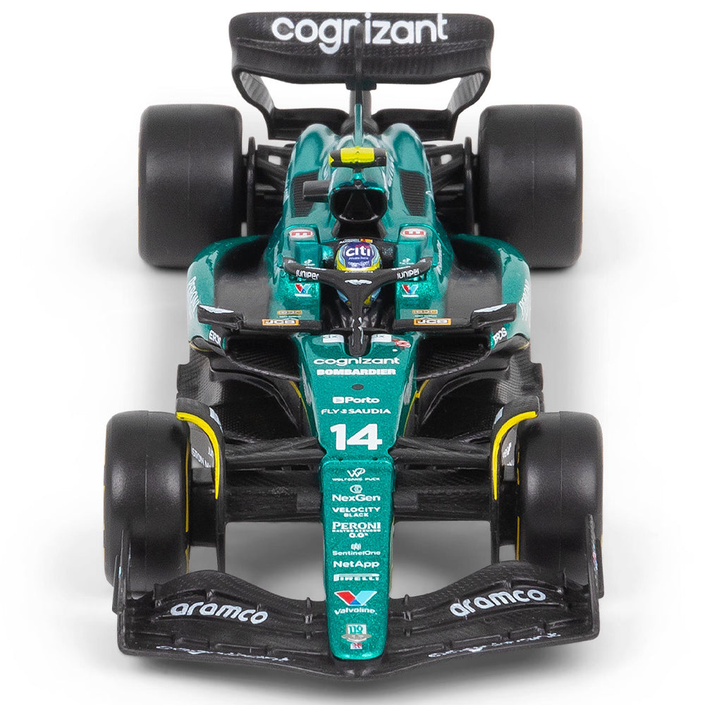 Bburago F1 Aston Martin AMR23 #14 Fernando Alonso w/Helmet 2023 1:43 Model