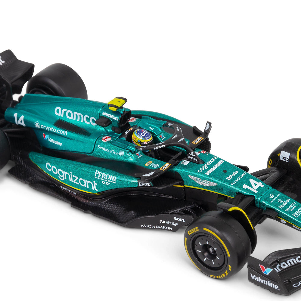 Bburago F1 Aston Martin AMR23 #14 Fernando Alonso w/Helmet 2023 1:43 Model